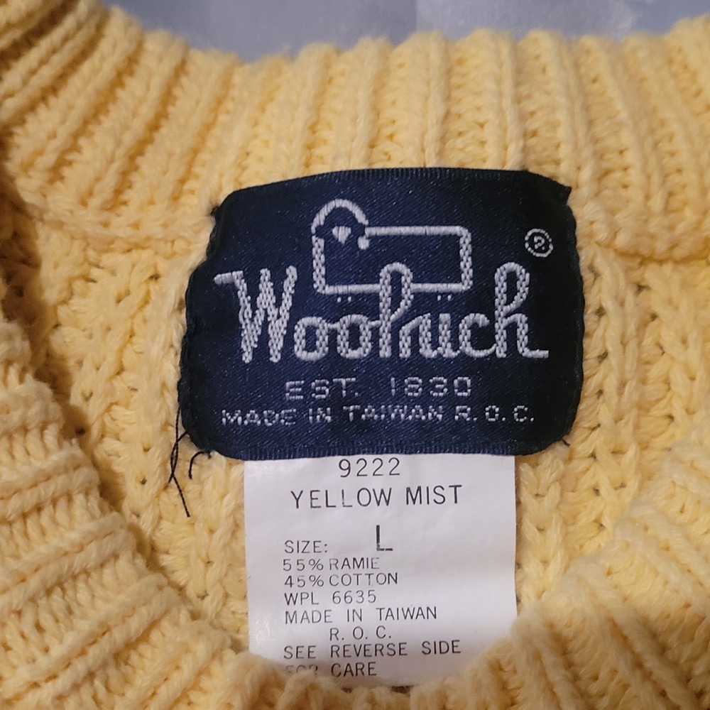 Woolich 9222 Mens Large Yellow Mist Sweater Ramie Cotton‎ Wpl6635 - Picture 2 of 6